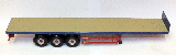 FLATBED TRAILER TRI AXLE BLUE/RED